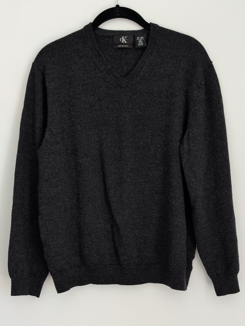 Calvin Klein Merino Wool Dark Gray Sweater Size XL